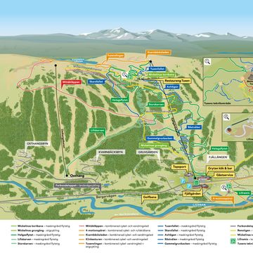 Karta över Ramundbergets cykelleder