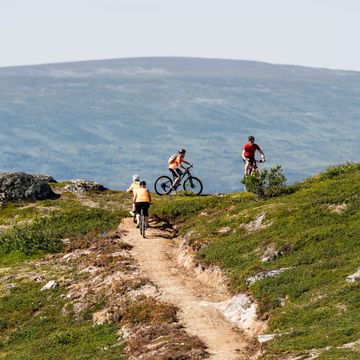 Cyklister på Funäsdalsbergets topp